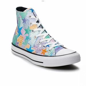 Converse Chuck Taylor all star mosaic design high top sneakers lace up size 7.5
